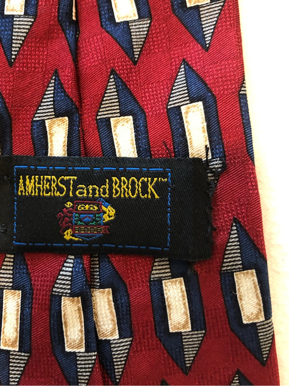 Amherst and Brock Red Patterned Silk Tie